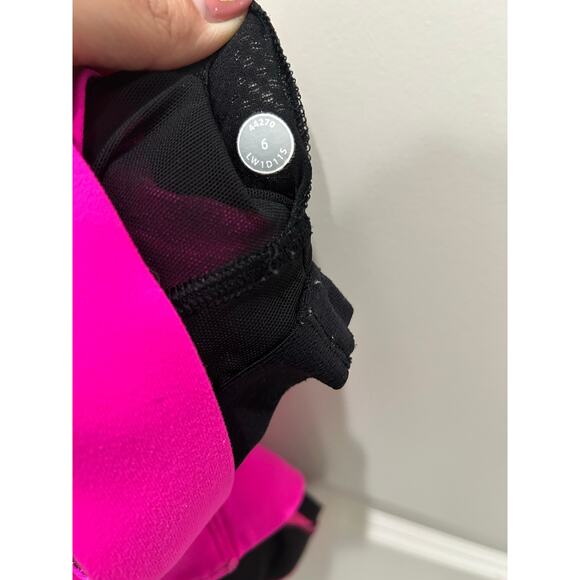 Lululemon Deep V-Neckline Raspberry Glo Light & Black Athletic Tank Top Size 6 - Picture 9 of 9